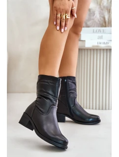 Botki Na Niskim Obcasie Ocieplane Futerkiem Vinceza 85155 Czarne