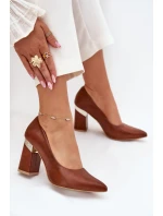 Kožené Lodičky Lewski model 21704050 Tmavě hnědé - Boto