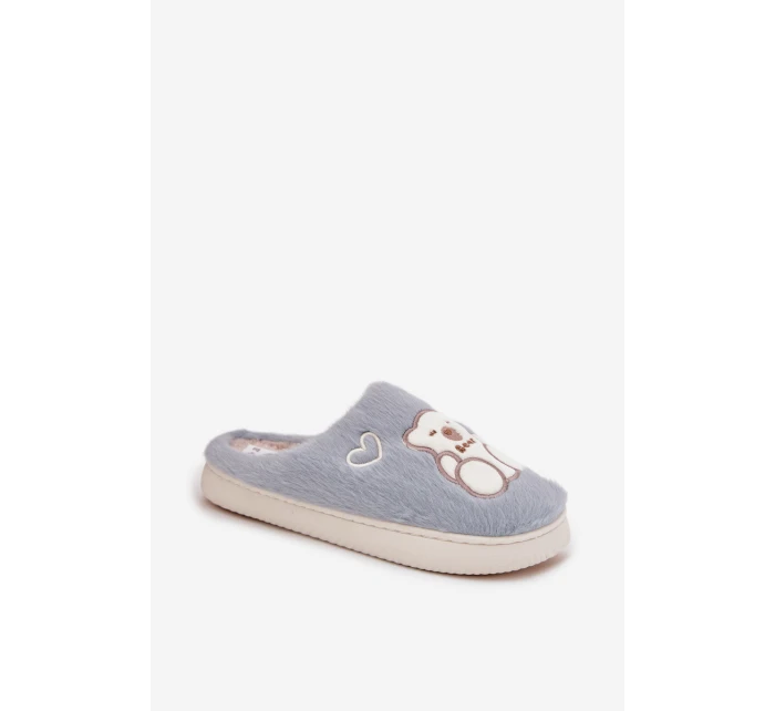 Fotrnné pantofle s medvídkem modré Noralie