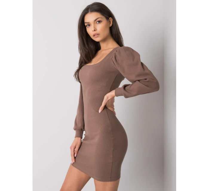 Šaty RV SK model 16205222 hnědá - FPrice Šaty RV SK model 16205222 hnědá - FPrice