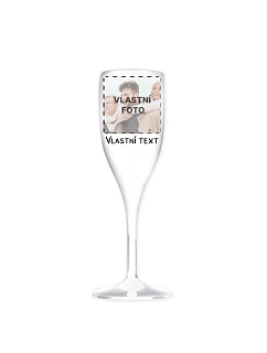Personalizovaná nerozbitná pohár na prosecco s fotografiou