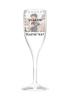 Personalizovaná nerozbitná pohár na prosecco s fotografiou