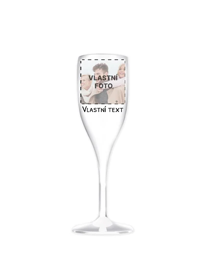Personalizovaná nerozbitná pohár na prosecco s fotografiou