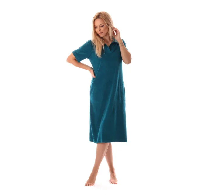Dámske šaty Bari s golierom deep lagoon - Vestis