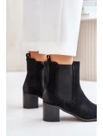 Ocieplane Botki Damskie Na Słupku Czarne Radeya Ocieplane Botki Damskie Na Słupku Czarne Radeya