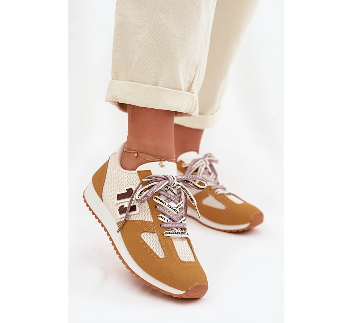 Dámské Tenisky s Ozdobným Šněrováním Žluté Henira