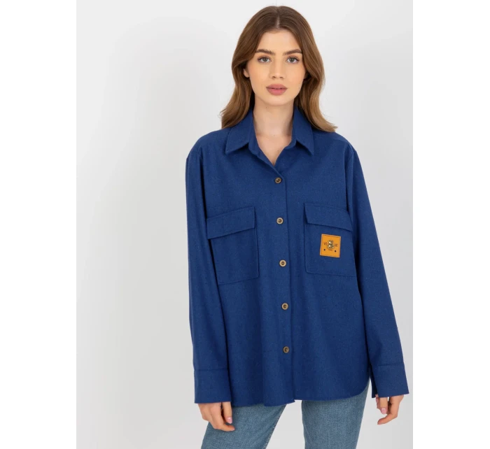 Dámska košeľa LK KS 509164.11 tmavo modrá - FPrice