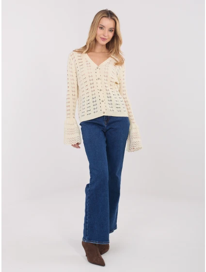 Sweter PM SW model 21821354 jasny beżowy - FPrice Sweter PM SW model 21821354 jasny beżowy - FPrice