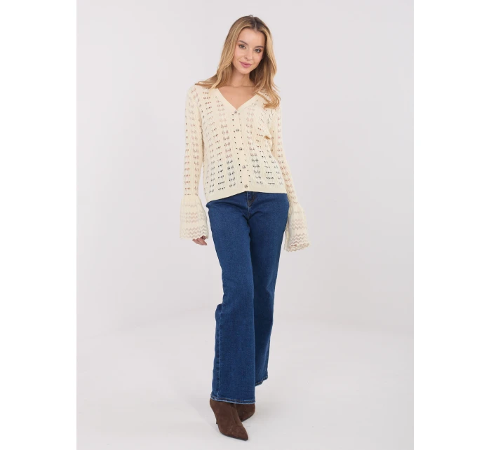 Sweter PM SW model 21821354 jasny beżowy - FPrice Sweter PM SW model 21821354 jasny beżowy - FPrice