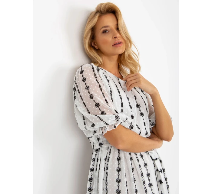 Dámske šaty LK SK 508963 1.38 Biela s čiernou - Lakerta