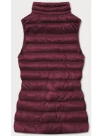 Krátká dámská prošívaná vesta v bordó barvě model 16279830 - J.STYLE Krátká dámská prošívaná vesta v bordó barvě model 16279830 - J.STYLE