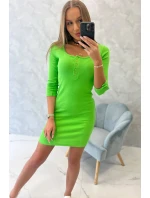 Šaty s knoflíkovým výstřihem světle zelené Šaty s knoflíkovým výstřihem světle zelené