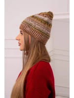 Čiapka s fleecom Patrycja K254 khaki+camel Čiapka s fleecom Patrycja K254 khaki+camel