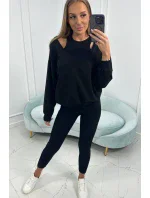 3-dielna sada mikina + top + legíny čierna