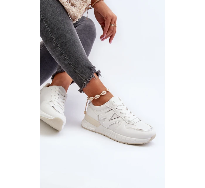 Dámské bílé tenisky z ekokože model 21657592 - Boto Dámské bílé tenisky z ekokože model 21657592 - Boto