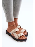 Klapki Damskie Na Płaskiej Podeszwie ZAXY LL285072 Jasnobeżowe