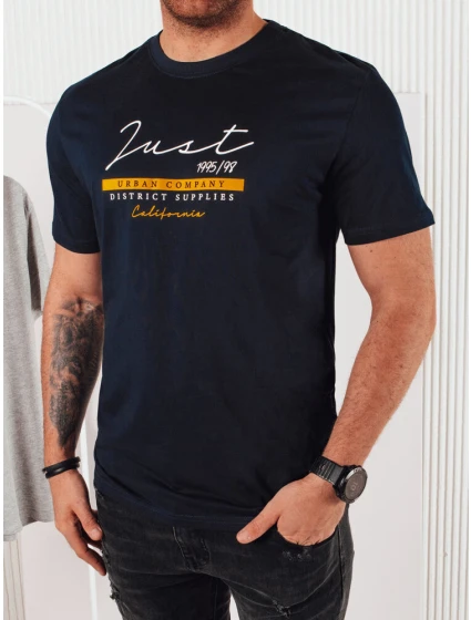 Pánské tmavě modré tričko s potiskem Dstreet model 21973843 - FashionStreet