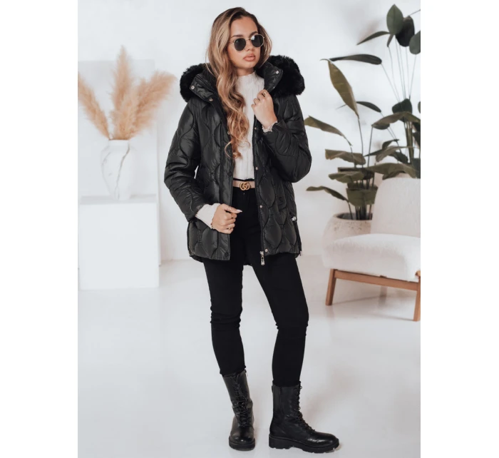 Dámská zimní bunda prošívaná s kapucí černá Dstreet model 21990891 - FashionStreet