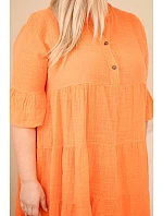 Dámské bavlněné šaty Plus Size s volány oranžová