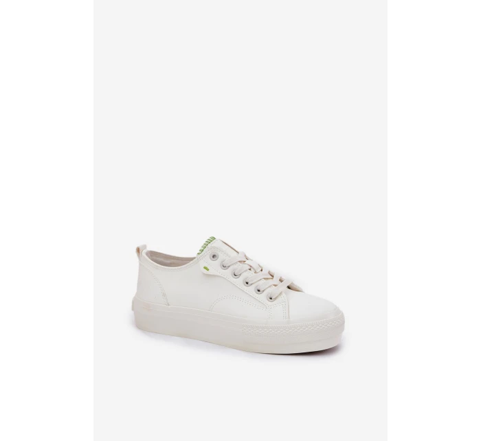 Trampki Damskie Na Platformie Z Eko Skóry Big Star RR274A295 Białe