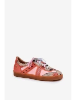 Skórzane Sneakersy Damskie Maciejka 06840-18 Pomarańczowe