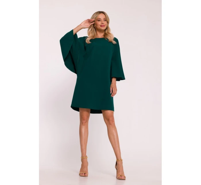 S426 Mini šaty s netopierími rukávmi - zelené S426 Mini šaty s netopierími rukávmi - zelené