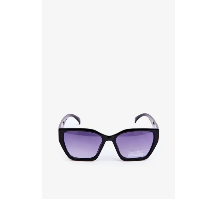 Dámske klasické slnečné okuliare so zlatými detailmi UV400 čierne