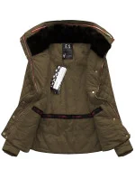 Dámska krátka zimná prešívaná hnedá bunda (wz105)