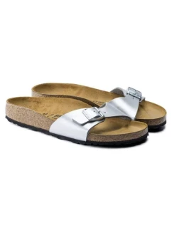 Dámske žabky Birkenstock Madrid Birko-Flor Silver regular wide (0040411) dámske