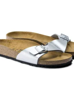 Dámske žabky Birkenstock Madrid Birko-Flor Silver regular wide (0040411) dámske
