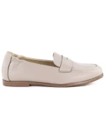 Dámské kožené mokasíny béžové model 22015087 - VINCEZA