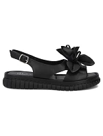 Dámské kožené sandály na platformě černé model 22158398 - FILIPPO