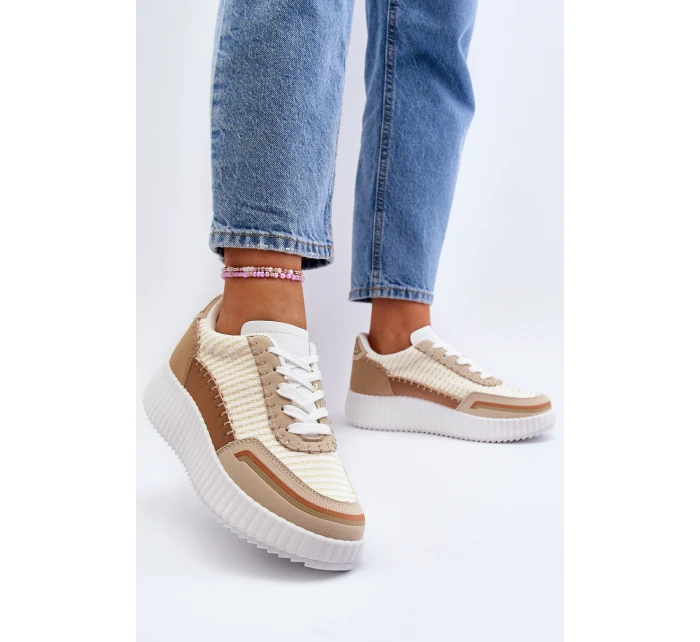Dámské tenisky na platformě béžové model 21650631 - Boto