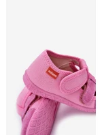Kapcie Milami Dziecięce Na Rzepy Różowe Reathiana