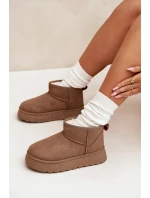 Śniegowce Damskie Na Platformie Ocieplane Futerkiem Khaki Vesirae Śniegowce Damskie Na Platformie Ocieplane Futerkiem Khaki Vesirae