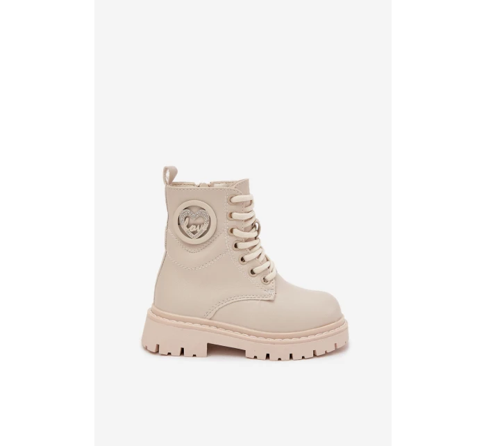 Dívčí kotníkové boty s ouškem s kožešinou LOVE béžové Rosaira Dívčí kotníkové boty s ouškem s kožešinou LOVE béžové Rosaira