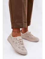 Dámske kožené poltopánky Acorn LR61-7083 Beige