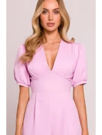 Kombinéza s puff rukávy  růžová model 20970740 - Moe