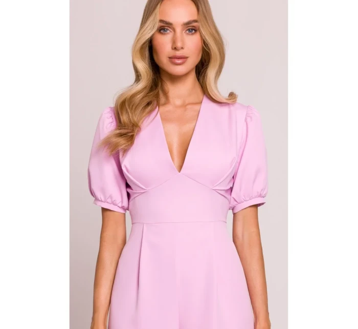 Kombinéza s puff rukávy  růžová model 20970740 - Moe