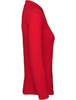 B&C ID.001 LSL /women Dámske polo tričko s dlhým rukávom z piké 01.0I13 červené