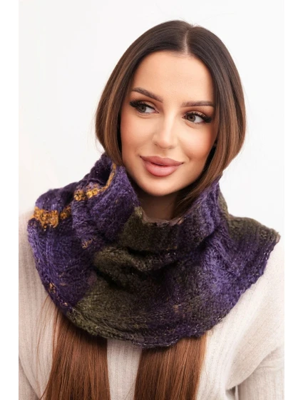 Dámsky vlnený česaný mäkký šál zimný golf KN21 khaki Dámsky vlnený česaný mäkký šál zimný golf KN21 khaki