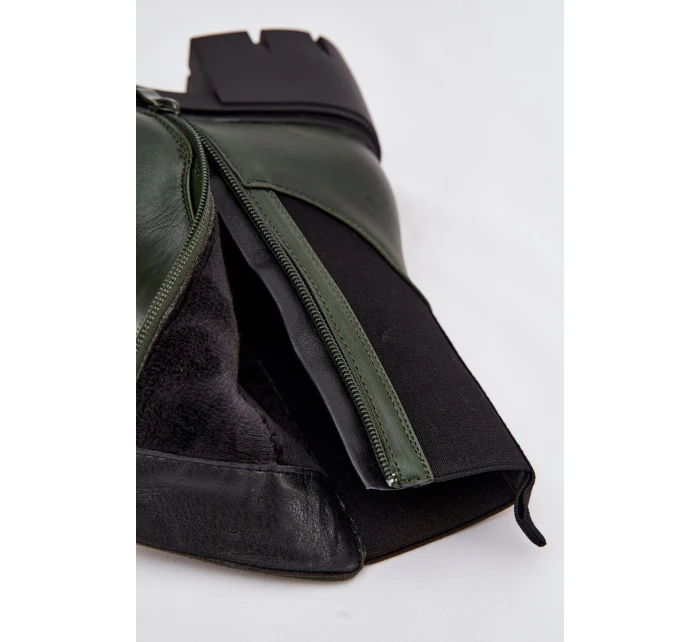 Botki Damskie Na Klocku Eko Skórzane Ciemnozielone Kyra Botki Damskie Na Klocku Eko Skórzane Ciemnozielone Kyra