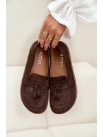 Skórzane Zamszowe Mokasyny Typu Barefoot Zazoo 322 Czekoladowe