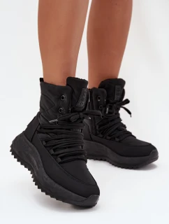 Dámske snežnice Big Star so zipsom - čierne