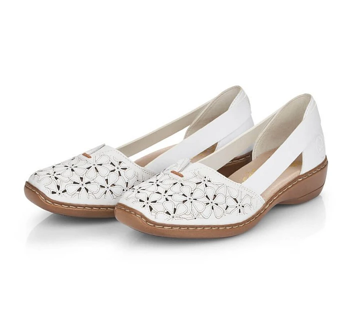 W bílá kožená polobotka model 22050397 - Rieker