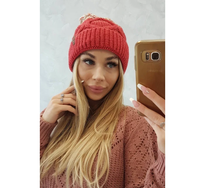 Fleecová čiapka Alice K248 malpberry+ecru Fleecová čiapka Alice K248 malpberry+ecru