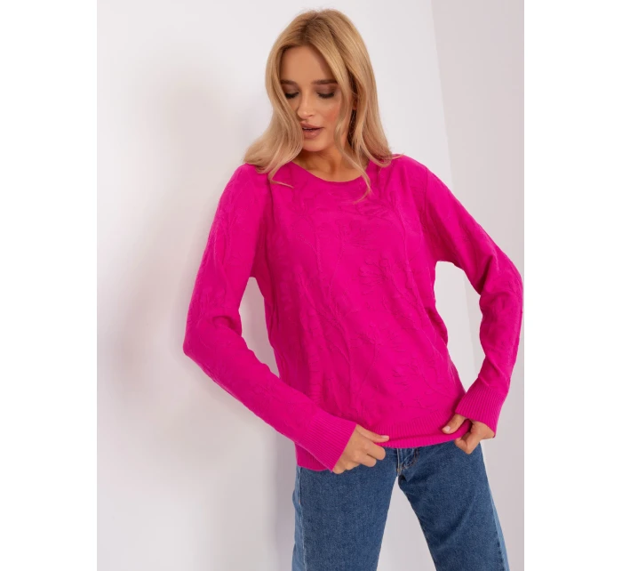 Sweter AT SW model 18900755 fuksjowy - FPrice Sweter AT SW model 18900755 fuksjowy - FPrice