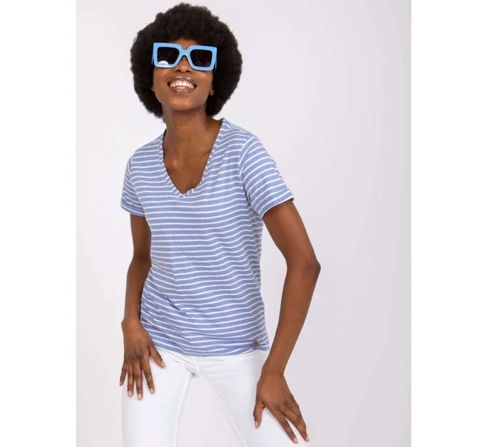 Tričko D16054M02431A bielej a modrej Tričko D16054M02431A bielej a modrej