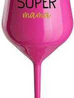 SUPER MÁMA - růžový nerozbitný pohár na víno 470 ml