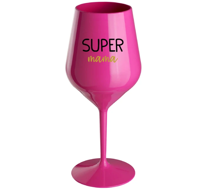 SUPER MÁMA - růžový nerozbitný pohár na víno 470 ml SUPER MÁMA - růžový nerozbitný pohár na víno 470 ml